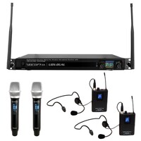 ALL-INCLUSIVE 2-USER PROF DIGITAL PLL WIRELESS SYSTEM BOTH HANDHELD & BODY PACK W/ HEADSET MIC